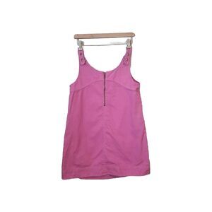 Anthropologie Pilcro Pink Denim‎ Dress 70s Pockets Shift Womens Size M